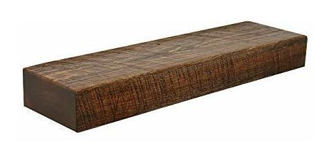 Rústica Floating Mountable Madera Estante, Antiguo, Pine, 24