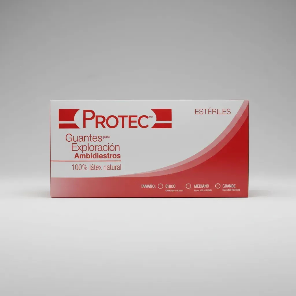 Guantes Látex Ambidiestro Esteril Mediano Protec Pack 100 Blanco Mediano
