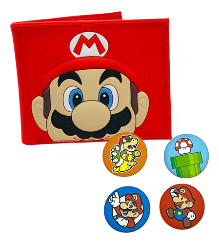 Cartera Billetera Mario Luigi Nintendo Billete + Pin Regalo