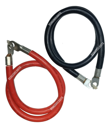 Kit Cable De Baterías 2 Awg Con Terminales Negro Y Rojo 60cm