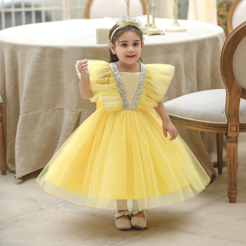 Vestido Para Niños, Vestido De Princesa De Malla, Vestido Po