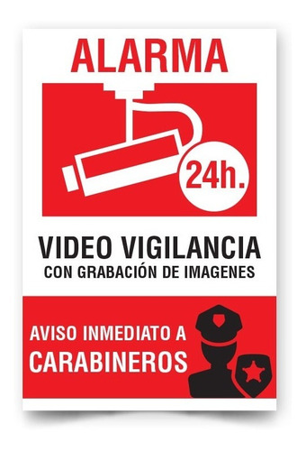 Señalética Alarma Video Vigilancia 30x20cm Reflectante