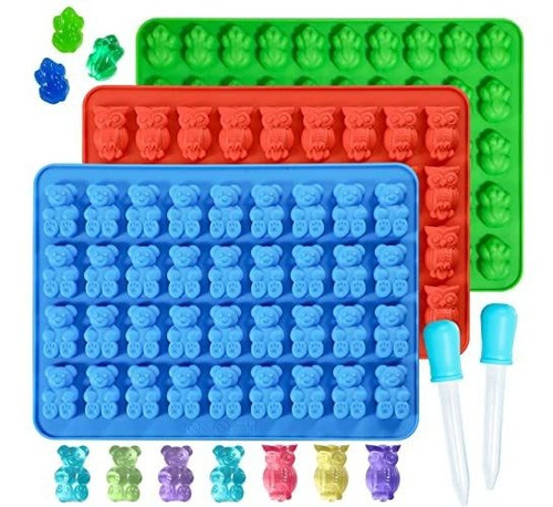 Molde De Silicona Para Gomitas Con Goteros 36 Cavidades 3 Pz