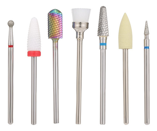 Juego De 7 Brocas Para Uñas Para Quitar Gel De Limpieza De C