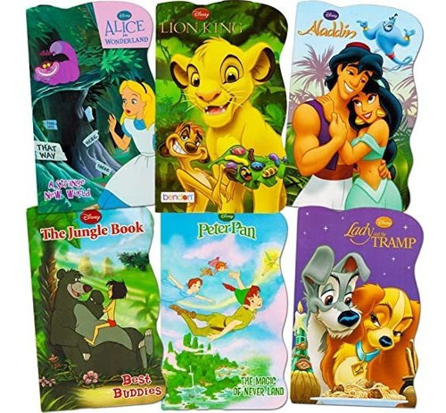 Juego De 6 Libros Para Bebés De Disney (aladdin, El Rey León