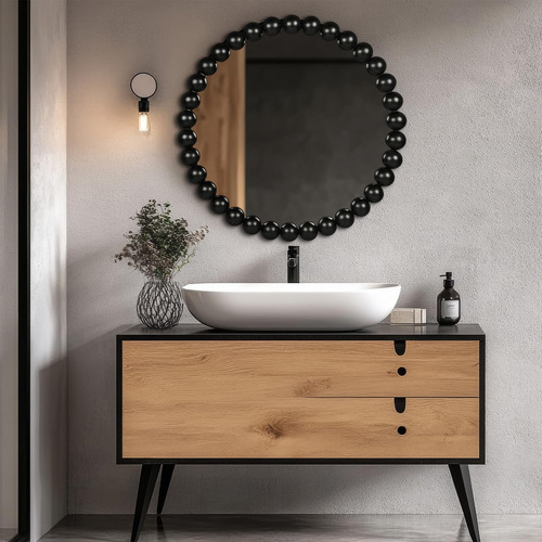 Wrtrends Espejo De Pared Redondo De 24 Pulgadas Espejo De