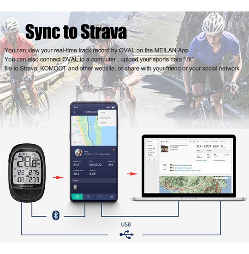 Ordenador Para Bicicleta Gps Bluetooth Ant + Velocímetro Imp