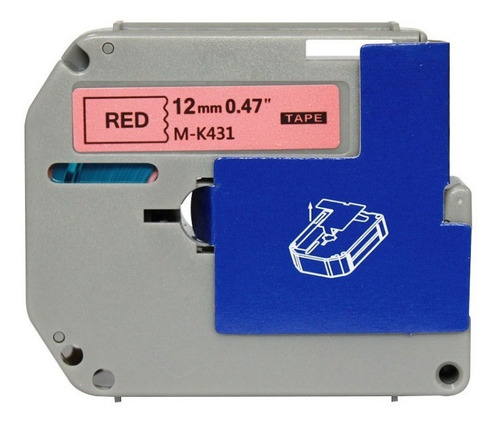 Fita Compativel Para M-k431 Brother Pt-80 Pt-90 Vermelho
