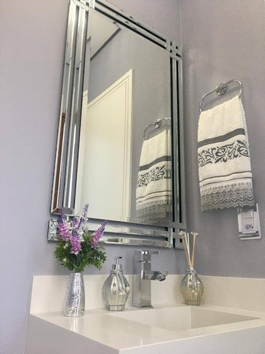 Imagem 7 de 8 de Espelho Veneziano 110cm X 70cm Sala Lavabo Banheiro