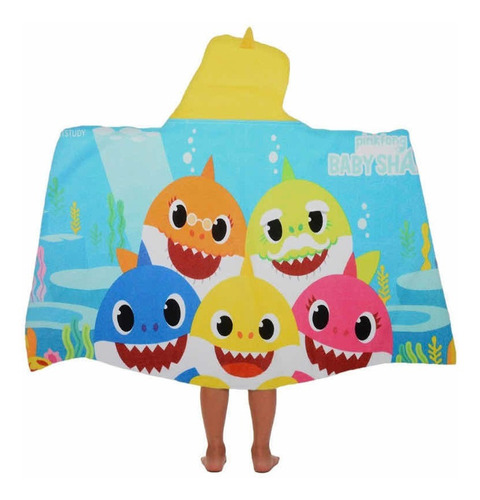 Toalla Baby Shark Infantil Pinkfong Niño Niña Capucha