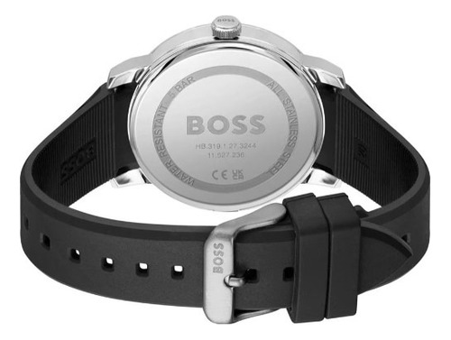 Reloj Hugo Boss Silicon Negro Y Azul Hombre 41 Mm 1514131