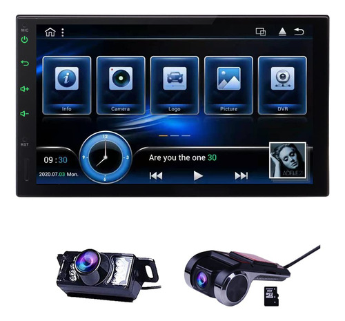 Radio Doble Din Bluetooth Vehiculo Estereo Camara 7 Gps