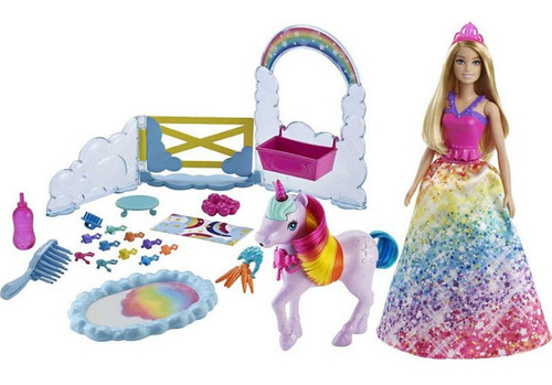 Barbie Dreamtopia Playset Arco Íris Com Unicórnio - Mattel