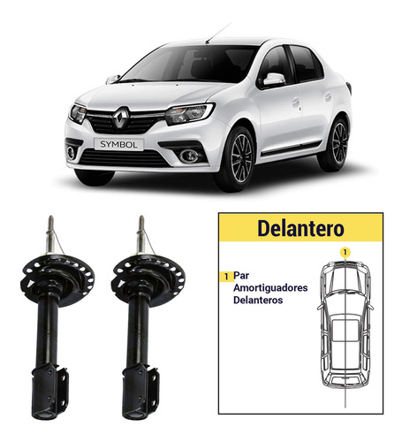 Par Amortiguadores Delanteros Renault Symbol 1.6 2012/2018 