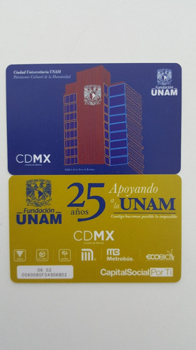 Tarjeta Metro Metrobus De Colección - Unam - U N A M