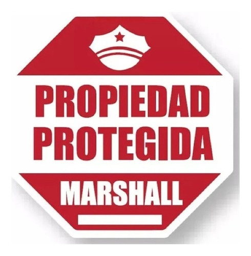 Cartel Disuasivo Marshall Propiedad Protegida Alarma Crt-173