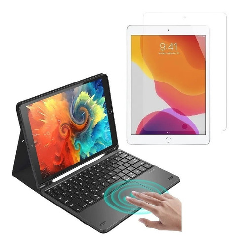 Funda Teclado + Trackpad (mouse) Para iPad New 9.7 + Vidrio