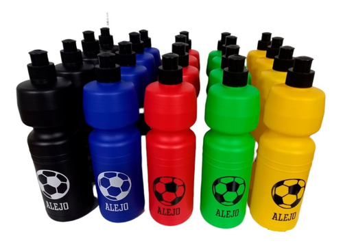 18 Botellas Pelota Futbol Plasticas Souvenirs 750cc