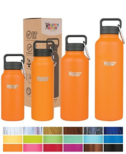 Healthy Human Botella Agua Acero Inoxidable 32oz Naranja