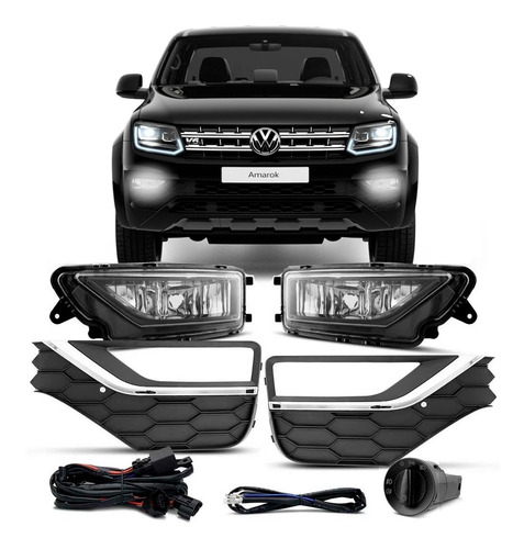 Imagem 1 de 1 de Kit Farol Milha Amarok 2017 2018 Botao Mod Original Neblina