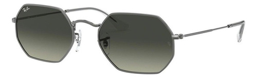 Anteojos de sol Ray-Ban Round Octagonal Classic Standard con marco de metal color polished gunmetal, lente grey de cristal degradada, varilla polished gunmetal de metal - RB3556N