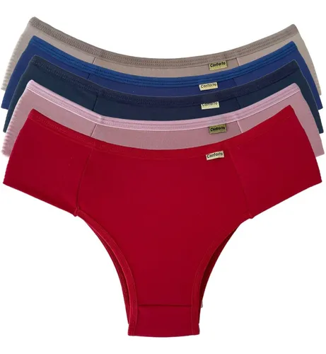 comprar Kit 5 Calcinhas Feminina Confortável Forro 100% Algodão 