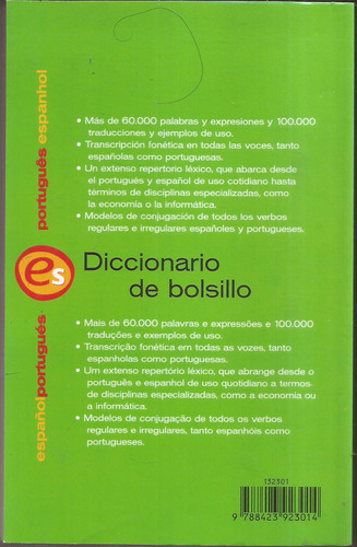 Diccionario De Bolsillo Español-potugues Portugues -español