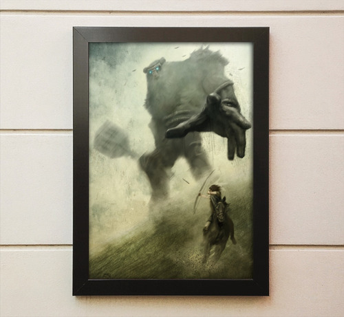 Quadro Decorativo Gamer Shadow Of The Colossus Vidro A3