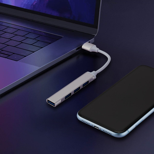 Adaptador Usb Ultra Slim 4 Puertos, Entrada C