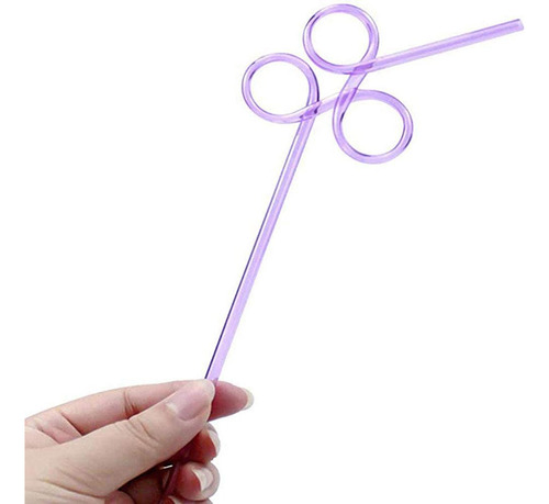 Crazy Straws, Reutilizable, Colorida, Con Forma De Lazo Vari