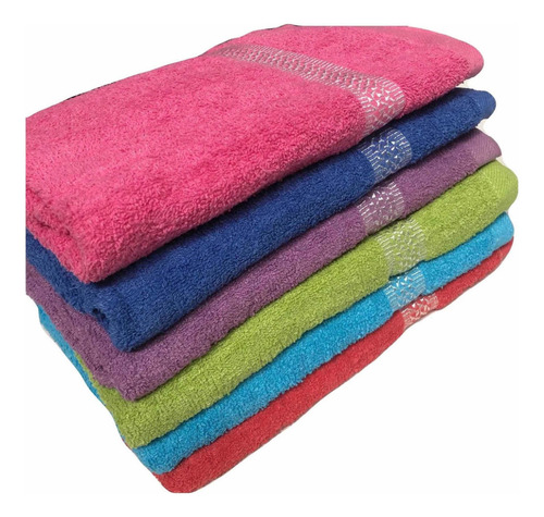 Pack 6 Toalla De Baño Algodón 140*75 Surtido Colores 21