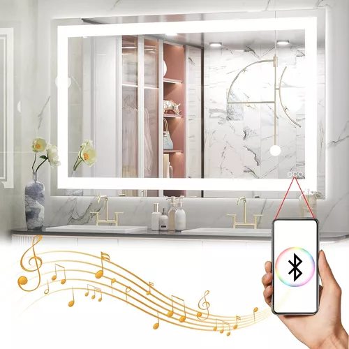 M LTMIRROR Espejo de baño Iluminado con Altavoz Bluetooth, Espejo