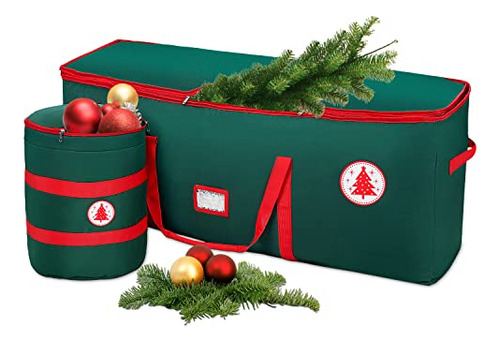 Nvrgiup Bolsa Grande De Almacenamiento Para Árbol De Navidad, Se Adapta A Árboles Artificiales Desmontados De Hasta 7 Pies Con Asas Duraderas, Elegante Cierre Doble Y Tarjeta De Etiqueta, Caja De