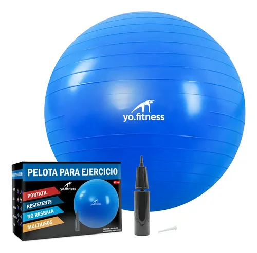 Pelota Yoga Yo.Fitness 65cm Azul Ejercicio Incluye Bomba Soporta ...