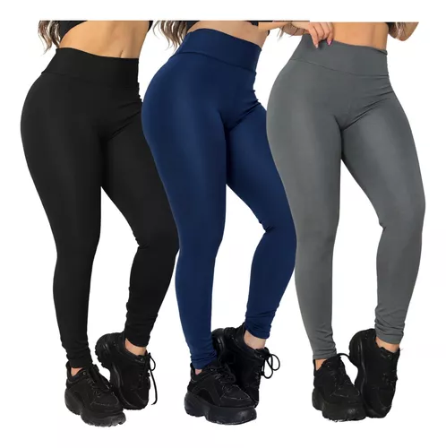 Calça Legging Fitness Não Fica Transparente Suplex Grossa Moda Feminina -  Cinza