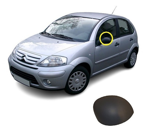 Citroen C3 2003/2012 Cacha De Espejo Izquierda Negra Carcasa