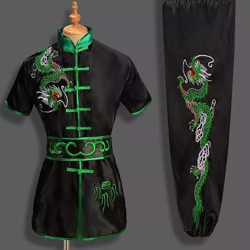 Artes Marciales Kungfu Bordado Ropa Negra + Pantalón