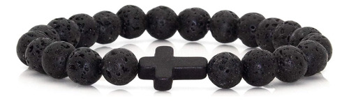 Pulsera Difusora De Aceite Esencial Lava Rock De 8 Mm De Xus