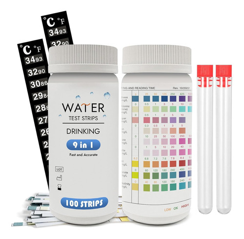 100 Tiras Reactivas Para Piscina Y Spa 9 En 1 Kit De Prueb