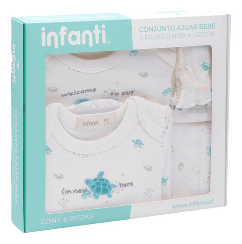 Conjunto Ajuar Welcome 6 Piezas Unisex Algodón Infanti T25