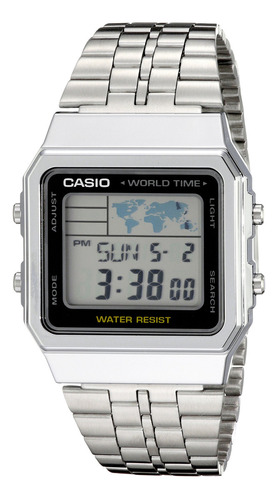 Reloj Clásico Casio A500wa 1acf Tono Plateado Métrico