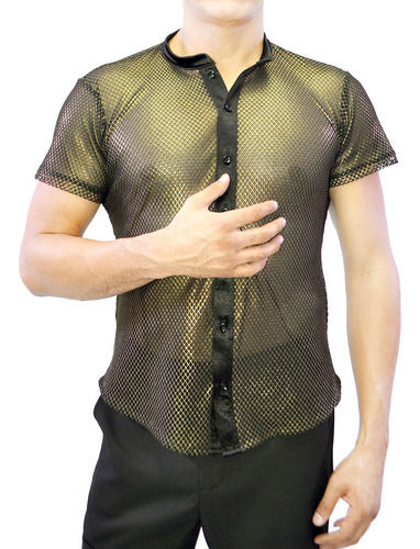Camisa De Red Baile Latino Antro Rumba Salsa Joroi