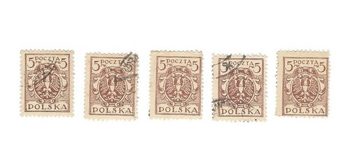 Lt1503 Estampilla De Polonia De 1920 Con Diferentes Dentados