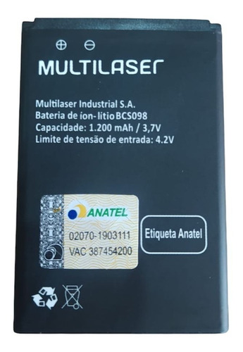 Bateria Bcs098 Original Multilaser Zapp P9098