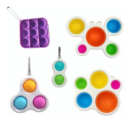 Juego De 5 Juguetes De Juguete Con Hoyuelos Simples, Pop It