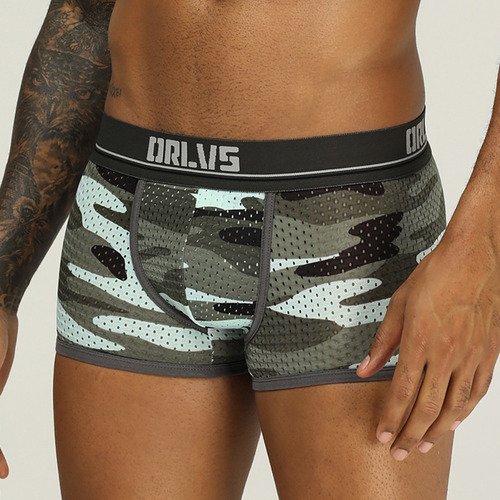 Lencería Masculina Boxer Camuflado Micro Perforaciones Ms023