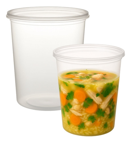Set 10 Envase Sopa 32oz 946ml Envase Desechable Alimento