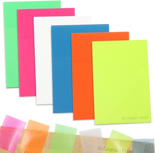 600 Notas Adhesivas Transparentes Pet Rectángulo 5x7