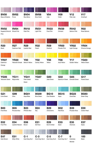 Juego 72 Marcadores De Colores Copic Marker Nivel Interme...