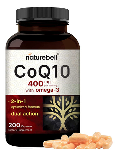 Vitamina Q10 Coq10 400mg 200 Capsulas Blandas Antioxidante